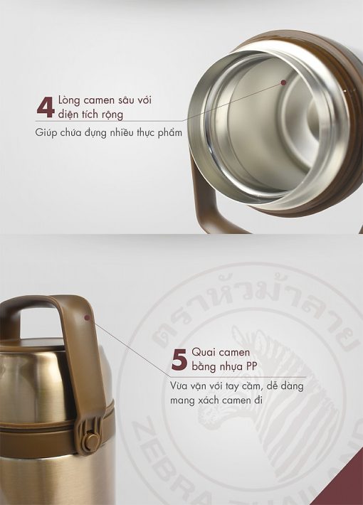 Bình ủ cháo Zebra 1L - Sản xuất tại Thái Lan - Ảnh 4