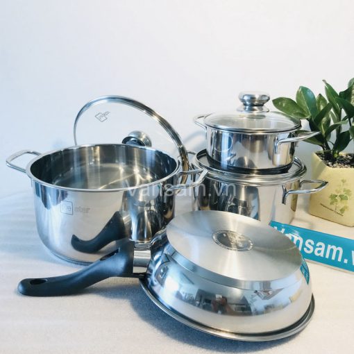 Bộ 4 nồi chảo Fivestar đúc inox 3 đáy - Ảnh 3