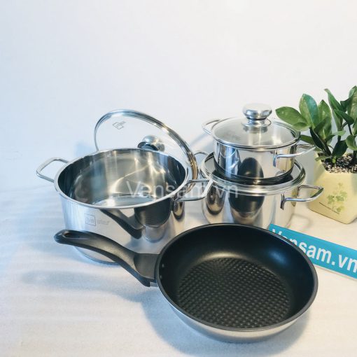 Bộ 4 nồi chảo Fivestar đúc inox 3 đáy - Ảnh 5