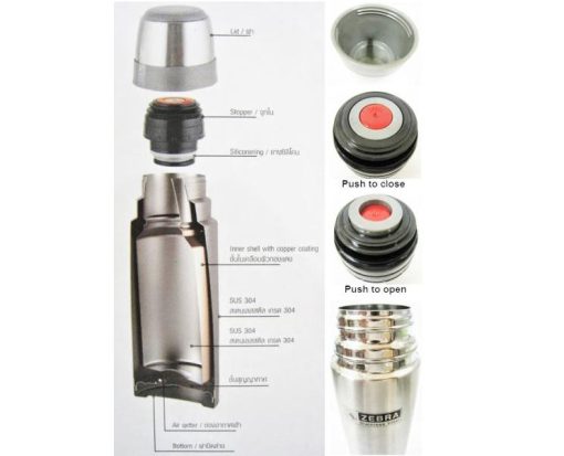 Bình giữ nhiệt inox 304 Zebra Thái Lan 1 lít - Ảnh 6