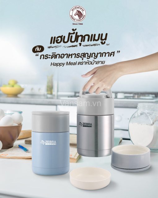 Bình ủ cháo inox 304 Zebra 800ml - Sản xuất tại Thái Lan - Ảnh 5