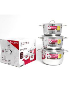Bộ nồi inox 304 - 3 đáy Extra Zebra - Thái Lan