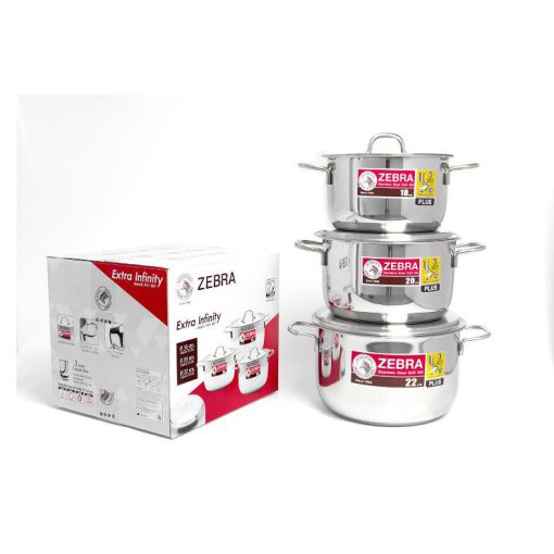 Bộ nồi inox 304 - 3 đáy Extra Zebra - Thái Lan