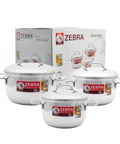 Bộ 3 nồi inox 304 Zebra Extreme Infinity 18+20+22cm - Sx tại Thái Lan