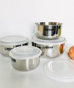 Bộ 4 thố inox 304 Zebra kèm nắp 12-14-16-18cm