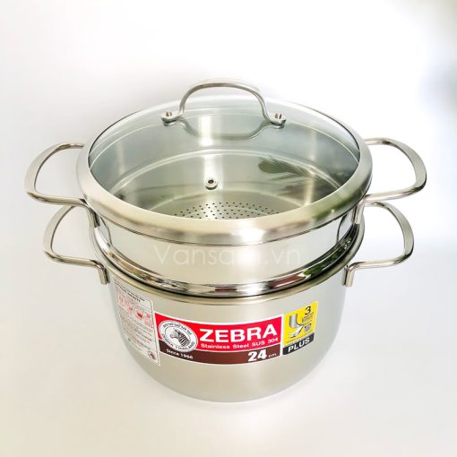 Bộ xửng hấp Zebra nắp kiếng 24cm - Sản xuất tại Thái Lan - Ảnh 2