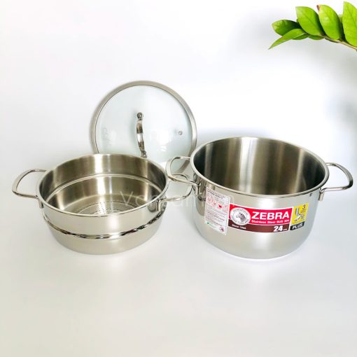 Bộ xửng hấp Zebra nắp kiếng 24cm - Sản xuất tại Thái Lan - Ảnh 7