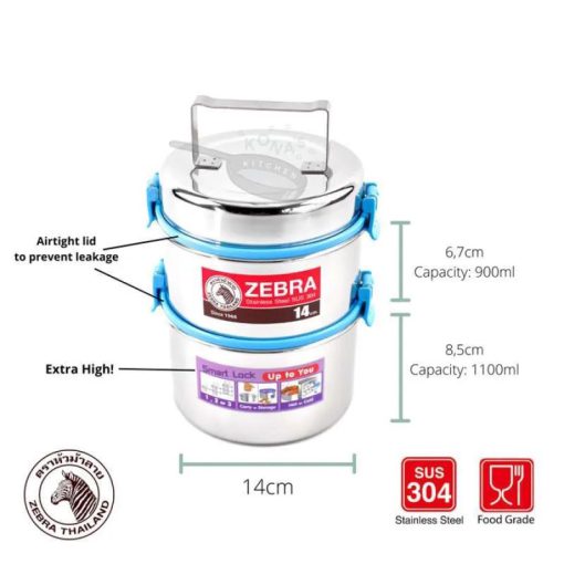 Camen 2 ngăn chống tràn Zebra Thái Lan 14cm - Ảnh 3