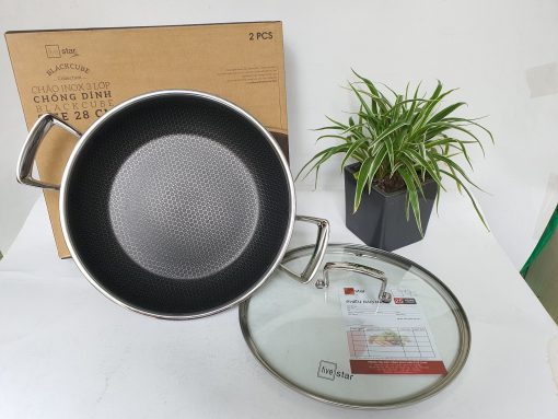 Chảo 3 lớp inox 304 chống dính Fivestar 26cm - Ảnh 2