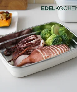 Hộp đựng thực phẩm inox 304 Edelkochen 1400ml màu kem