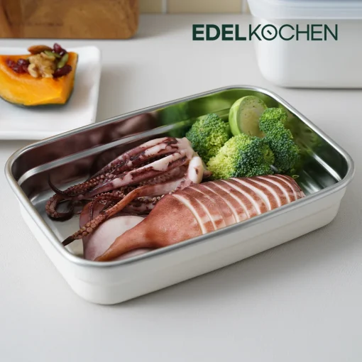 Hộp đựng thực phẩm inox 304 Edelkochen 1400ml màu kem