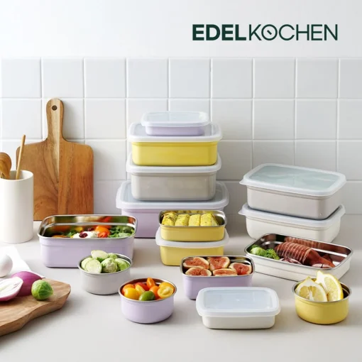 Hộp đựng thực phẩm inox 304 Edelkochen 1400ml màu kem - Ảnh 7