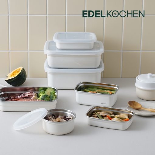 Hộp đựng thực phẩm inox 304 Edelkochen 1400ml màu kem - Ảnh 4