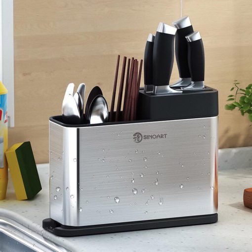 Kệ để dao - đũa - muỗng 3 ngăn Sinoart cao cấp