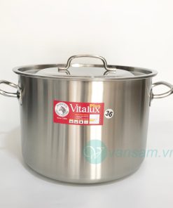 Nồi hầm Inox 304 Vitalux Zebra 3 đáy 36x25cm 25 lít