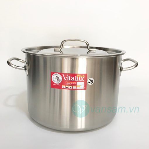 Nồi hầm Inox 304 Vitalux Zebra 3 đáy 36x25cm 25 lít