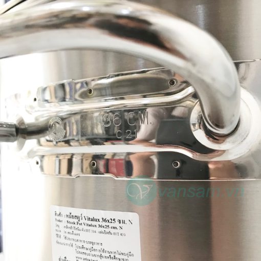 Nồi hầm Inox 304 Vitalux Zebra 3 đáy 36x25cm 25 lít - Ảnh 4