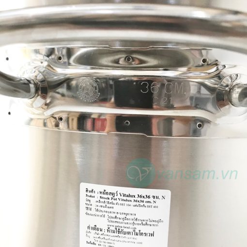 Nồi hầm Inox 304 Vitalux Zebra 3 đáy 36x36cm - Ảnh 4