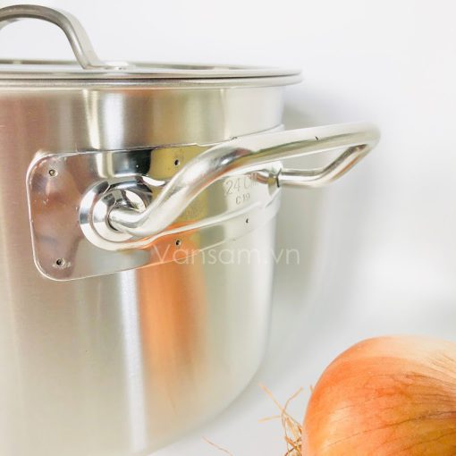 Nồi Inox 304 Zebra 3 đáy nắp Inox 24x15cm 6.5L - Ảnh 5