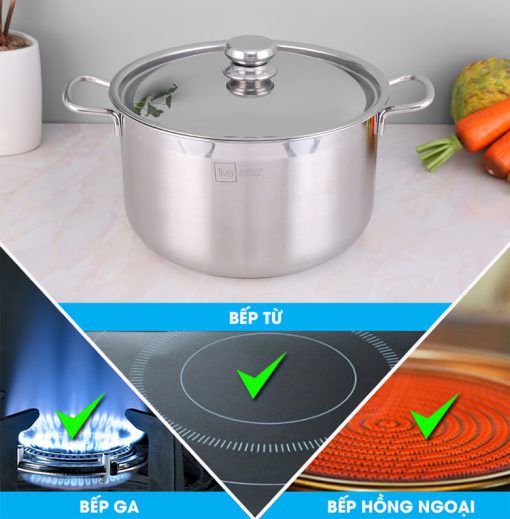 Nồi Inox 3 Đáy Fivestar 28cm