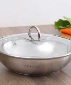 Nồi lẩu inox 3 đáy nắp kiếng Fivestar 26cm