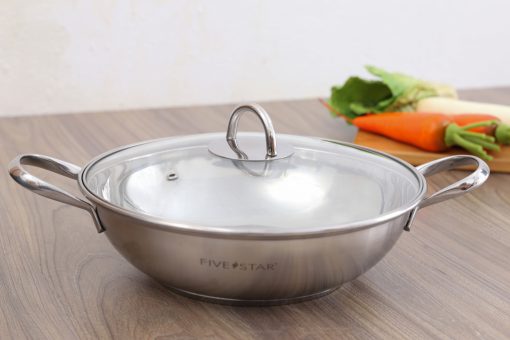 Nồi lẩu inox 3 đáy nắp kiếng Fivestar 26cm