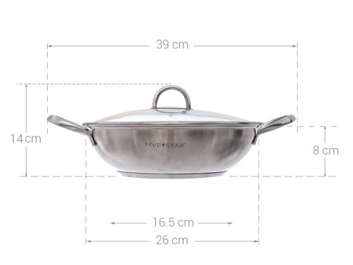Nồi lẩu inox 3 đáy nắp kiếng Fivestar 26cm - Ảnh 3