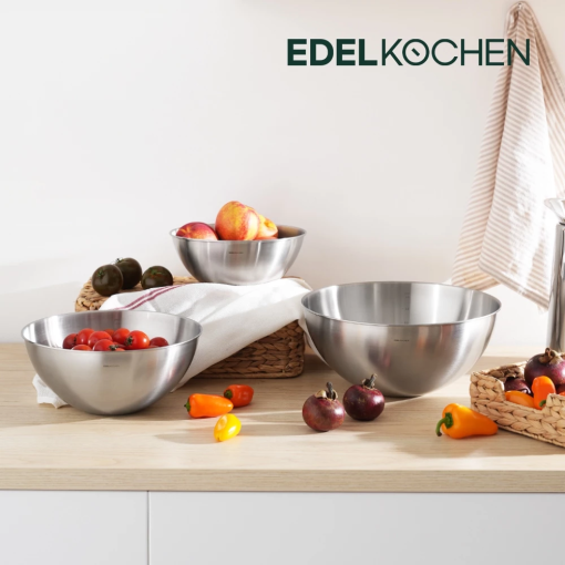 Bộ 3 thố inox 304 Edelkochen Hàn Quốc màu inox