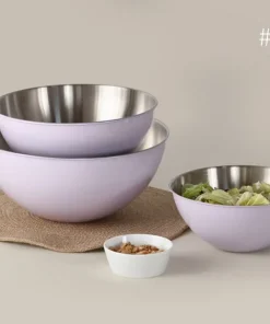 Bộ 3 thố inox 304 Edelkochen Hàn Quốc màu tím