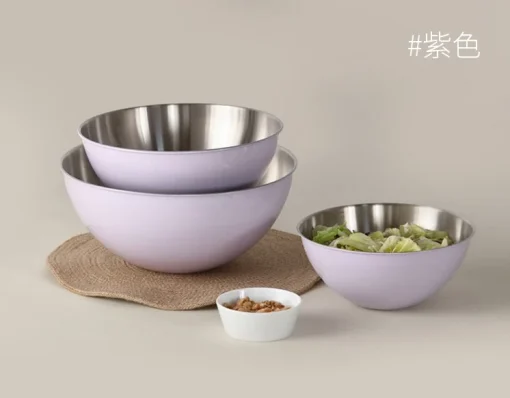 Bộ 3 thố inox 304 Edelkochen Hàn Quốc màu tím