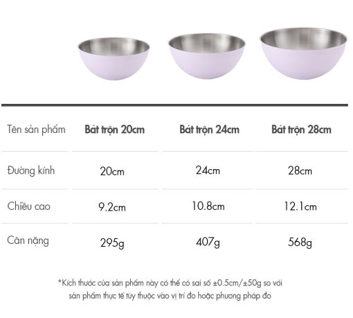 Bộ 3 thố inox 304 Edelkochen Hàn Quốc màu tím - Ảnh 3