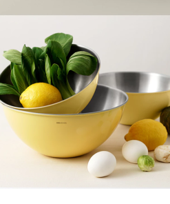 Bộ 3 thố inox 304 Edelkochen Hàn Quốc màu vàng