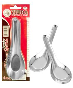 Vỉ 6 muỗng inox Zebra size XL