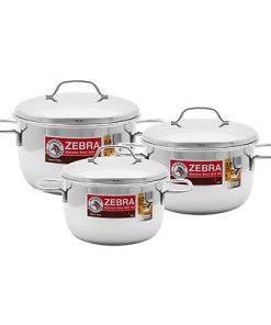 Bộ 3 nồi inox 304 Zebra Thái Lan nắp vòm