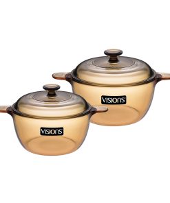 Bộ 2 nồi thủy tinh cao cấp Visions VS-1525/CL1 sản xuất tại Pháp