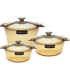 Bộ 3 nồi thuỷ tinh Visions Flair VSF-123 sản xuất tại Pháp