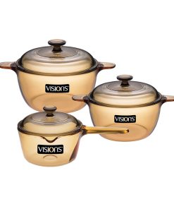 Bộ 3 nồi quánh thuỷ tinh Visions VS-112 sản xuất tại Pháp