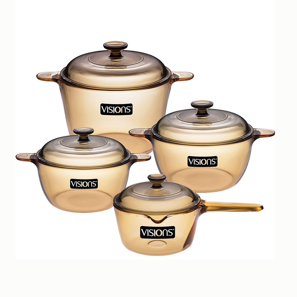 Bộ 4 nồi quánh thuỷ tinh Visions VS-1123 sản xuất tại Pháp
