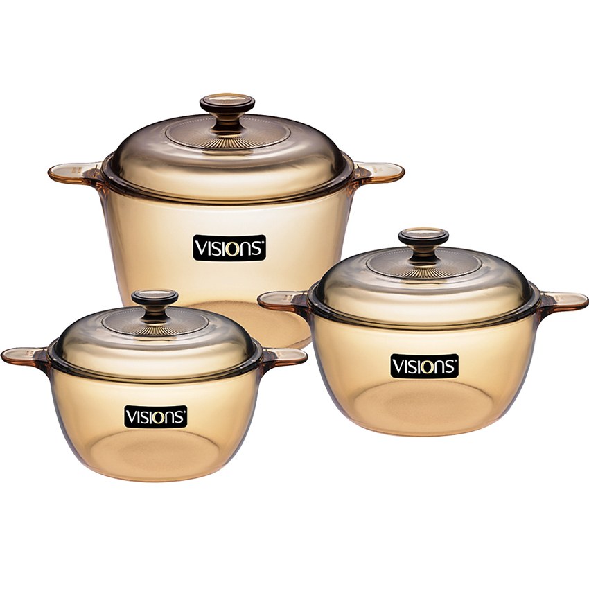 Bộ 3 nồi thủy tinh Visions VS-330/CL1 sản xuất tại Pháp
