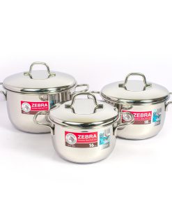Bộ 3 nồi inox 304 Zebra Thái Lan nắp vòm
