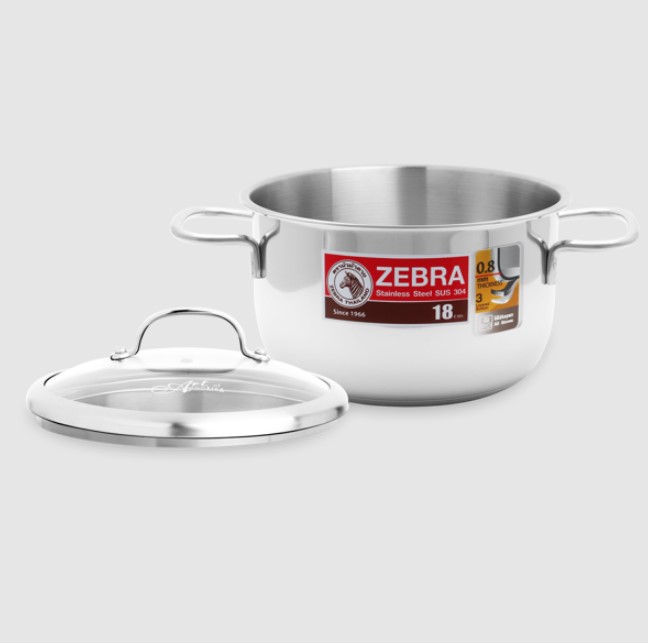 Nồi inox 304 Zebra Extreme nắp kiếng 18cm 162096 - Ảnh 2