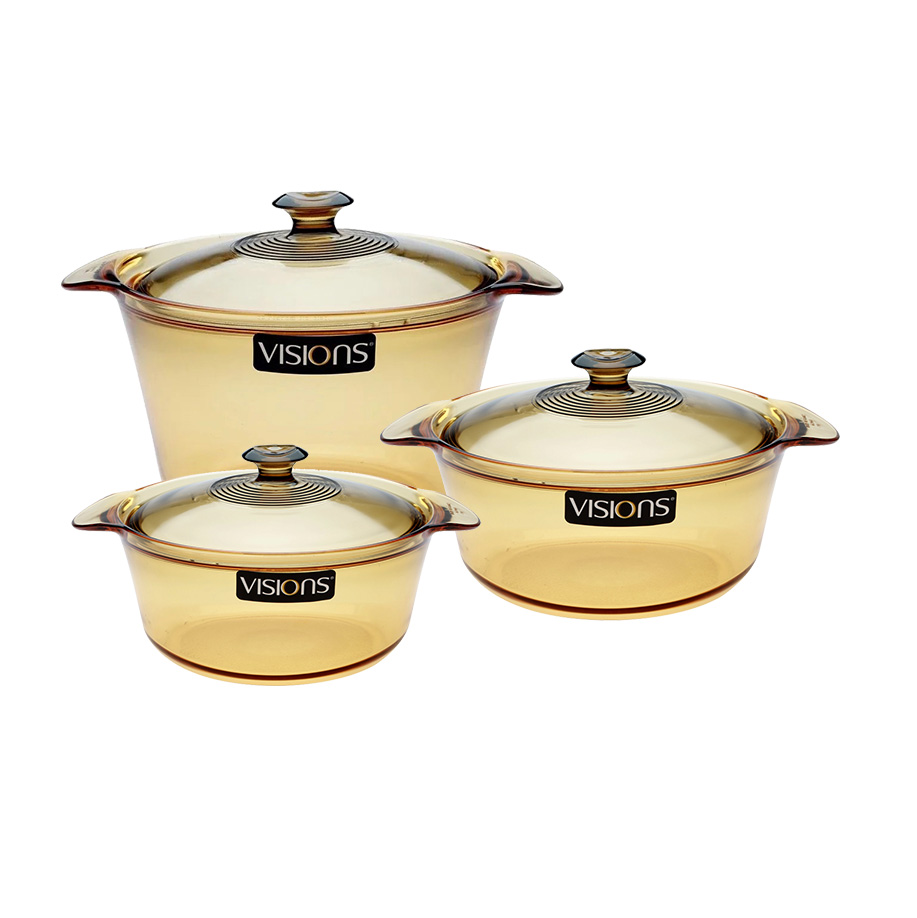 Bộ 3 nồi thuỷ tinh Visions Flair VSF-123 sản xuất tại Pháp