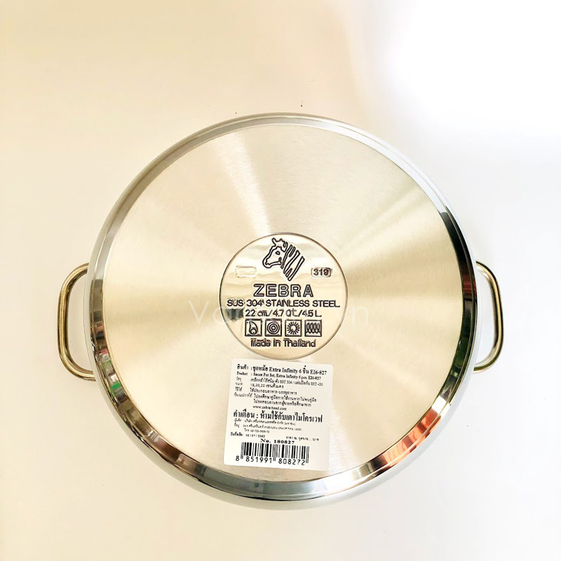 Bộ nồi inox 304 - 3 đáy Extra Zebra - Thái Lan 180827 - Ảnh 3