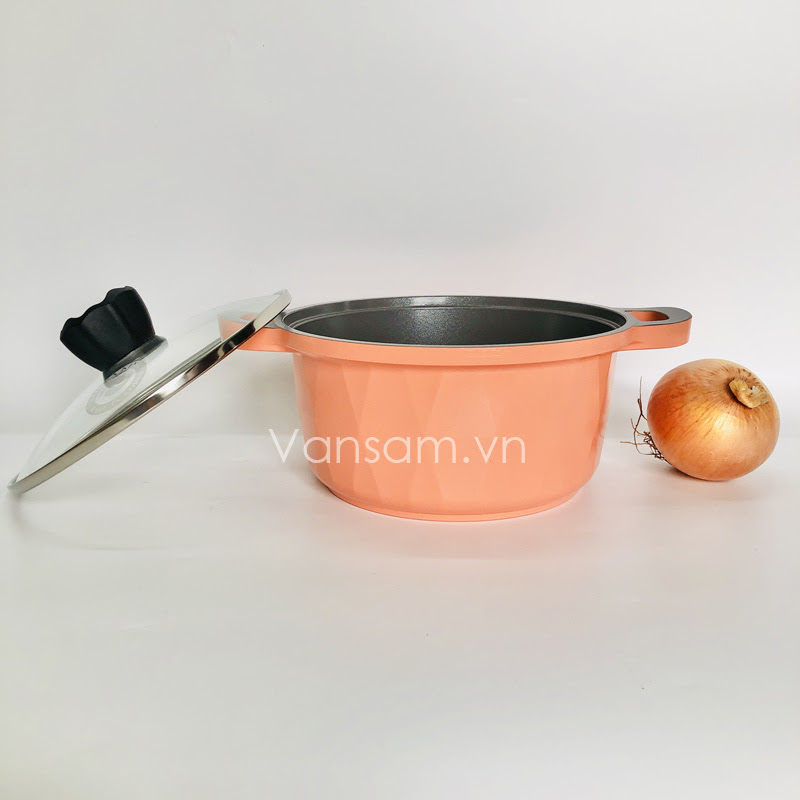 Nồi đá Ceramic Korea King 22cm màu cam - Ảnh 3