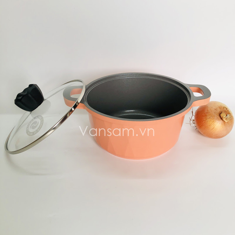 Nồi đá Ceramic Korea King 22cm màu cam - Ảnh 4