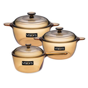 Bộ 3 nồi quánh thuỷ tinh Visions VS-112 sản xuất tại Pháp