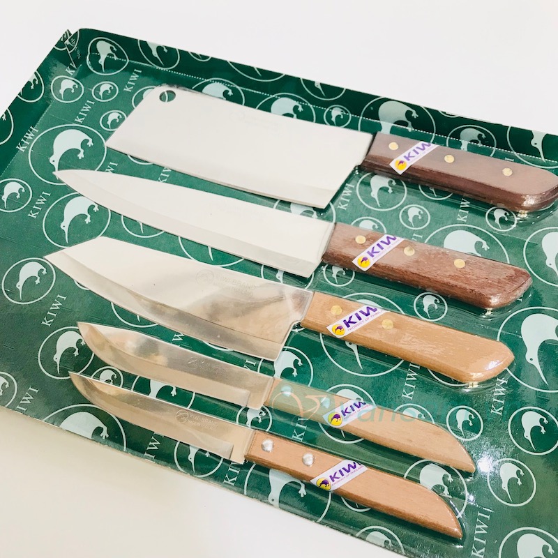 Bộ 5 dao Kiwi Thái Lan cán gỗ - sx tại Thái Lan - Ảnh 3