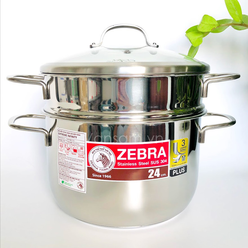 Bộ xửng hấp Zebra nắp kiếng 24cm 163640