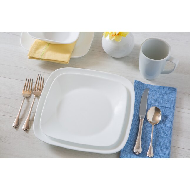 Dĩa vuông Corelle Winter Frost White 2206-N-LP - Made in USA - Ảnh 4