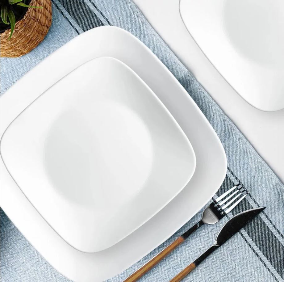 Dĩa vuông Corelle Winter Frost White 2206-N-LP - Made in USA